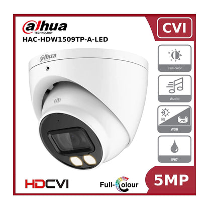 5MP Dahua DH-HAC-HDW1509TP-A-LED 5MP Full-Colour HDCVI Eyeball Camera - EoL