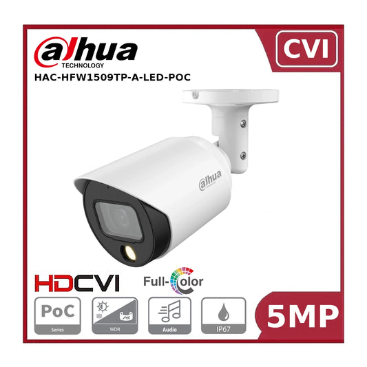 Dahua DH-HAC-HFW1509TP-A-LED-POC 5MP PoC Full-colour HDCVI Bullet Camera