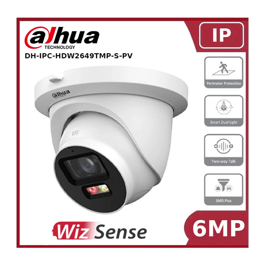 Dahua DH-IPC-HDW2649TMP-S-PV 6MP Smart Dual Light Fixed-focal Eyeball WizSense Network Camera