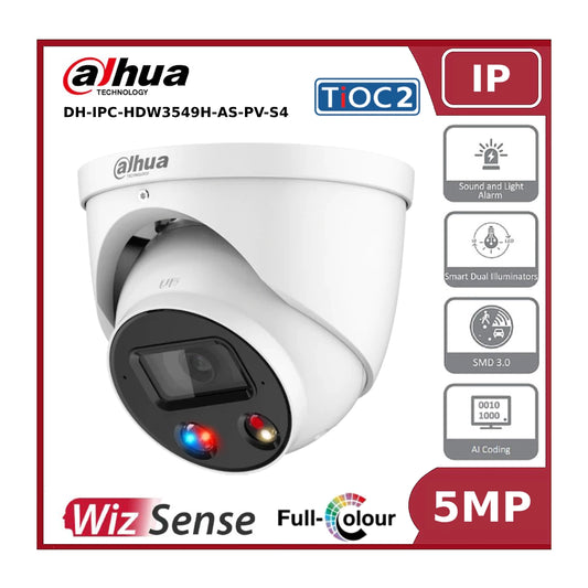 5MP Dahua DH-IPC-HDW3549H-AS-PV-S3/S4 5MP TiOC 2.0 Fixed-focal Eyeball Network Camera