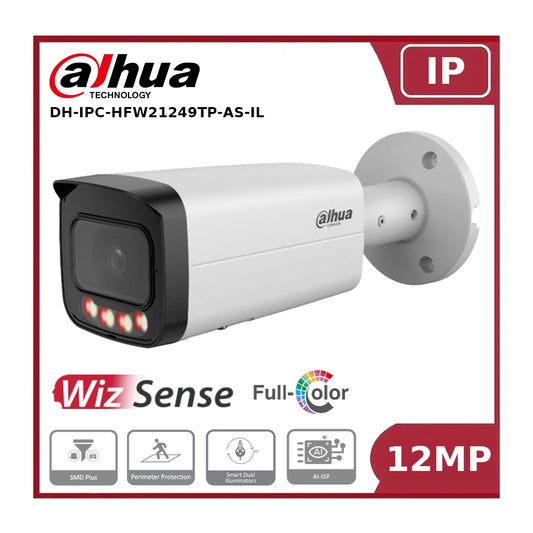 Dahua DH-IPC-HFW21249TP-AS-IL - 12MP Smart Dual Light Fixed-focal Bullet WizSense Network Camera