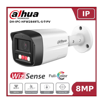 Dahua DH-IPC-HFW2849TL-S-T-PV 8MP Smart Dual Light Fixed-focal Bullet WizSense Network Camera
