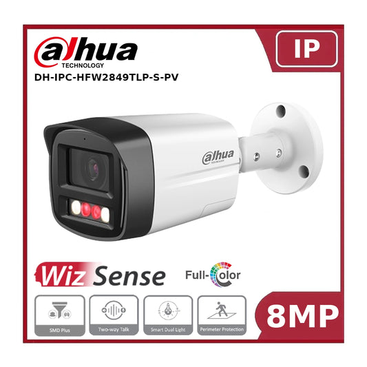 Dahua DH-IPC-HFW2849TLP-S-PV 8MP Bullet Camera with Smart Dual Light and Two-Way Audio