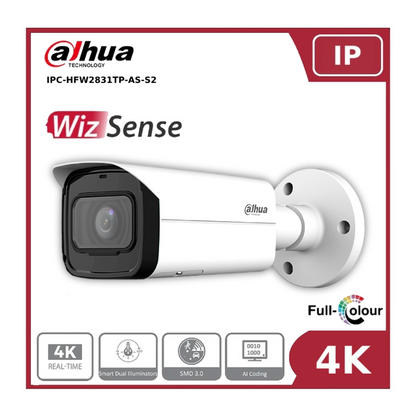 Dahua IPC-HFW2831TP-AS-S2 8MP WizSense Fixed-Focal Bullet IP Network Camera With IR