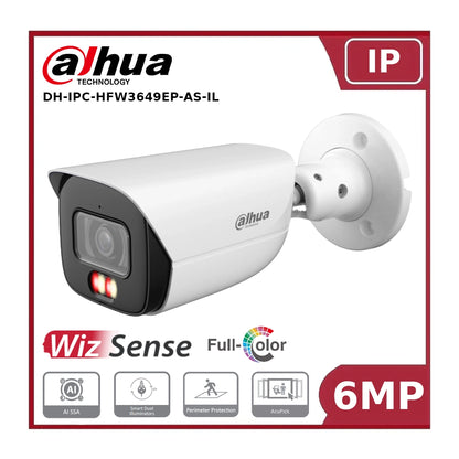 Dahua DH-IPC-HFW3649EP-AS-IL 6MP Smart Dual Light Fixed-focal Bullet WizSense Network Camera