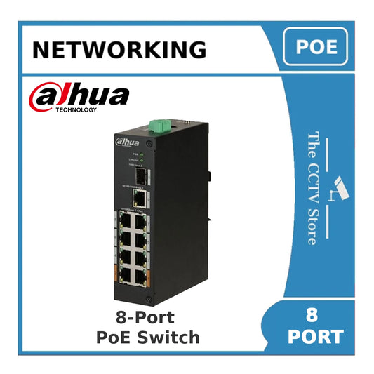 Dahua DH-PFS3110-8ET-96-V2 - 8 Port 10/100Mbps PoE Switch 96W