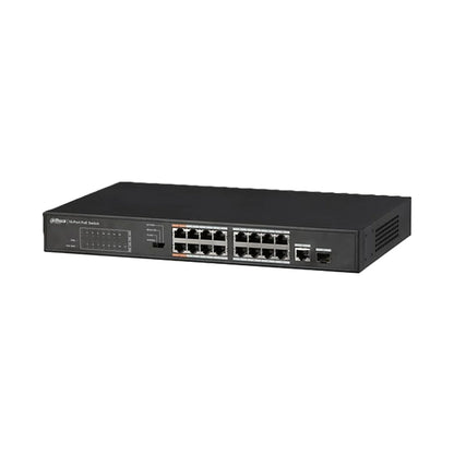 Dahua DH-PFS3117-16ET-135 - 16 Port 10/100Mbps PoE Switch 135W