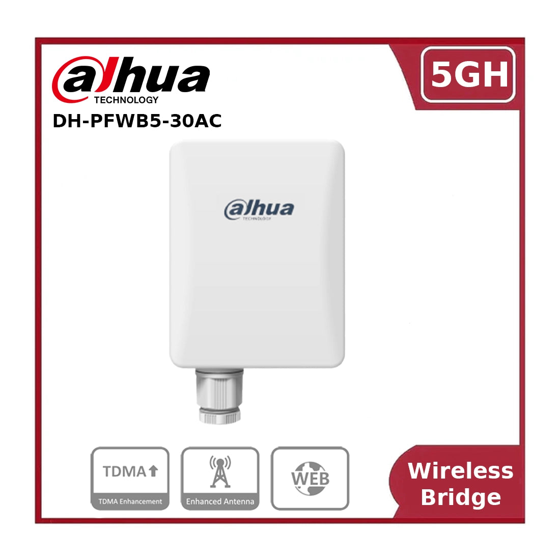Dahua DH-PFWB5-30ac 5 GHz AC867, 15 dBi Outdoor Wireless CPE Outdoor Bridge CPE