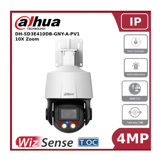 Dahua DH-SD3E410DB-GNY-A-PV1 - 4MP 10x Optical Zoom TiOC WizSense Network IP PTZ Camera