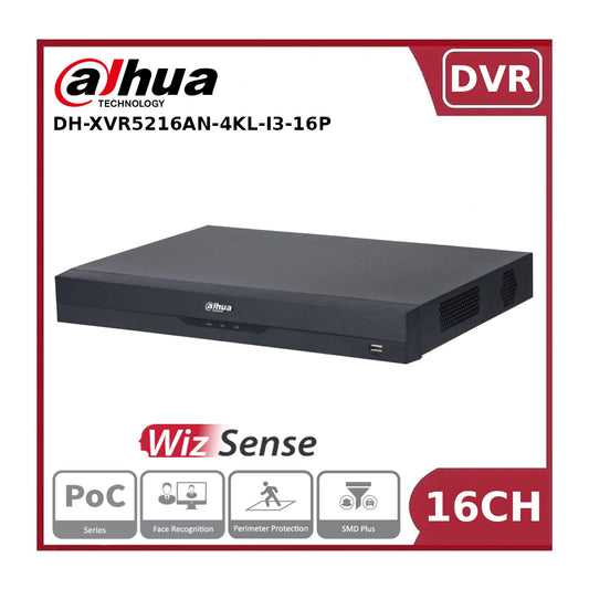 Dahua DH-XVR5216AN-4KL-I3-16P 16 Channels Penta-brid 4K-N/5MP 1U 2HDDs WizSense Digital Video Recorder