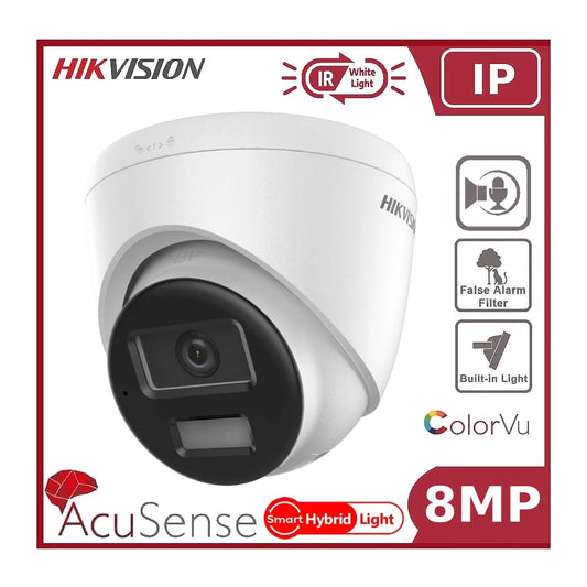 Hikvision DS-2CD1383G2-LIUF/SL 4K Smart Hybrid ColorVu and IR Acusense Turret Camera