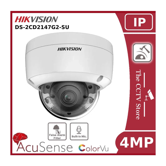 4MP DS-2CD2147G2-SU IP Colorvu Acusense Dome Network Camera With Built in Mic