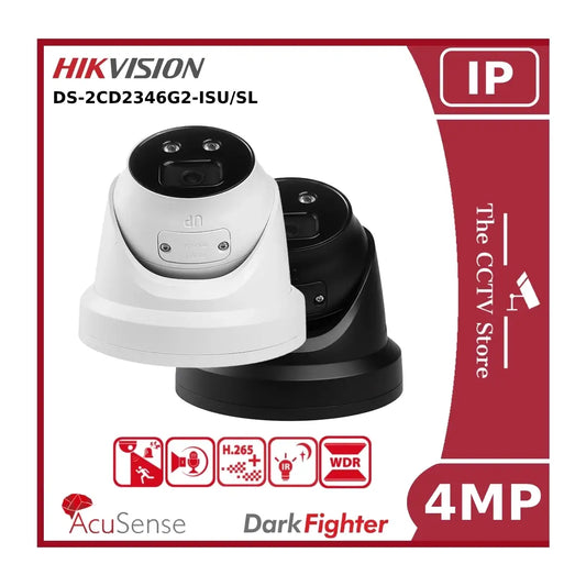 Hikvision DS-2CD2346G2-ISU/SL 4MP DarkFighter IP CCTV Camera PoE With LiveGuard and Two Way Talk