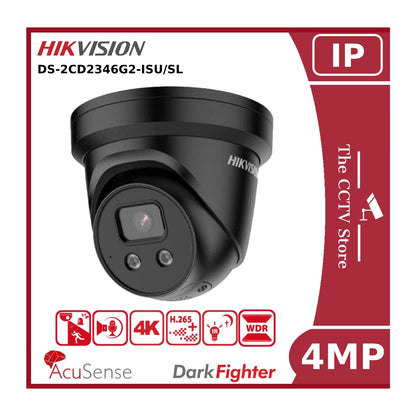 Hikvision DS-2CD2346G2-ISU/SL 4MP DarkFighter IP CCTV Camera PoE With LiveGuard and Two Way Talk