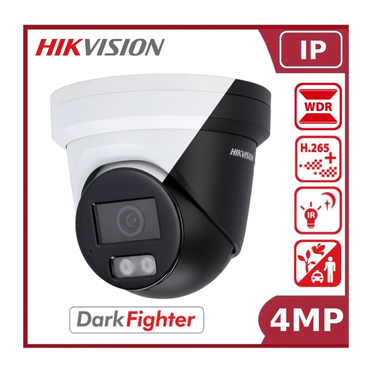 Hikvision DS-2CD2346G2H-IU(EF) 4MP AcuSense DarkFighter Pro Series Turret IP Camera with Built-in Microphone and 30m IR Night Vision