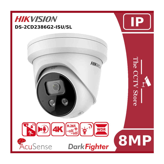 8MP Hikvision DS-2CD2386G2-ISU/SL 4K DarkFighter IP CCTV Camera PoE With Two Way Talk