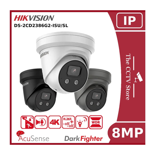 8MP Hikvision DS-2CD2386G2-ISU/SL 4K DarkFighter IP CCTV Camera PoE With Two Way Talk