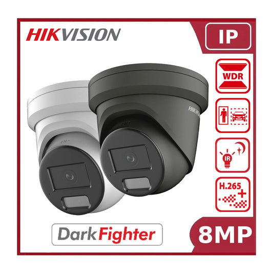 Hikvision DS-2CD2386G2H-IU 8 MP AcuSense Powered-by-Darkfighter Fixed Turret Network Camera with Mic – IR 30m, H.265+