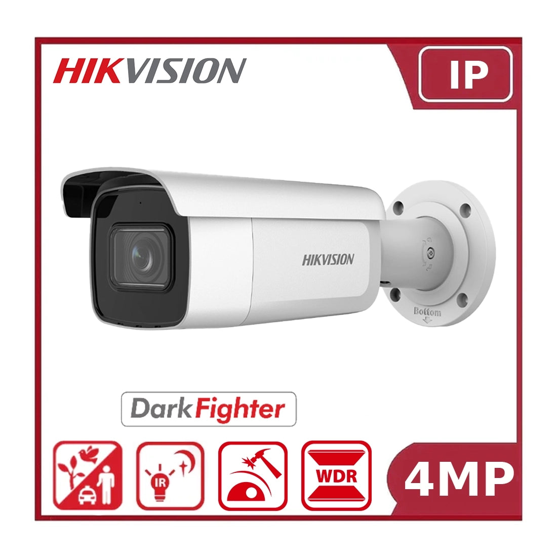 Hikvison DS-2CD2646G2-IZS 4MP AcuSense Powered-by-DarkFighter Motorized Varifocal Bullet Network Camera"NR"