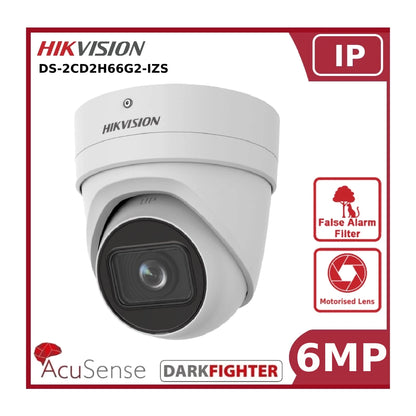 Hikvision DS-2CD2H66G2-IZS 6MP Acusense Motorized Varifocal Turret Network IP Camera