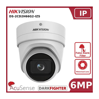 Hikvision DS-2CD2H66G2-IZS 6MP Acusense Motorized Varifocal Turret Network IP Camera"NR"