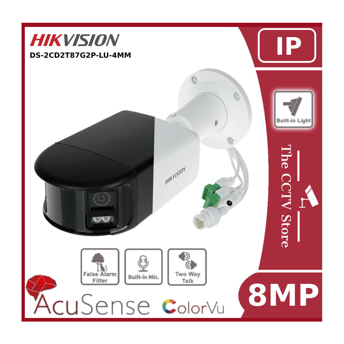 8MP HIKVISION DS-2CD2T87G2P-LSU/SL(4MM)(C) 4K Panoramic ColorVu Bullet Network Camera