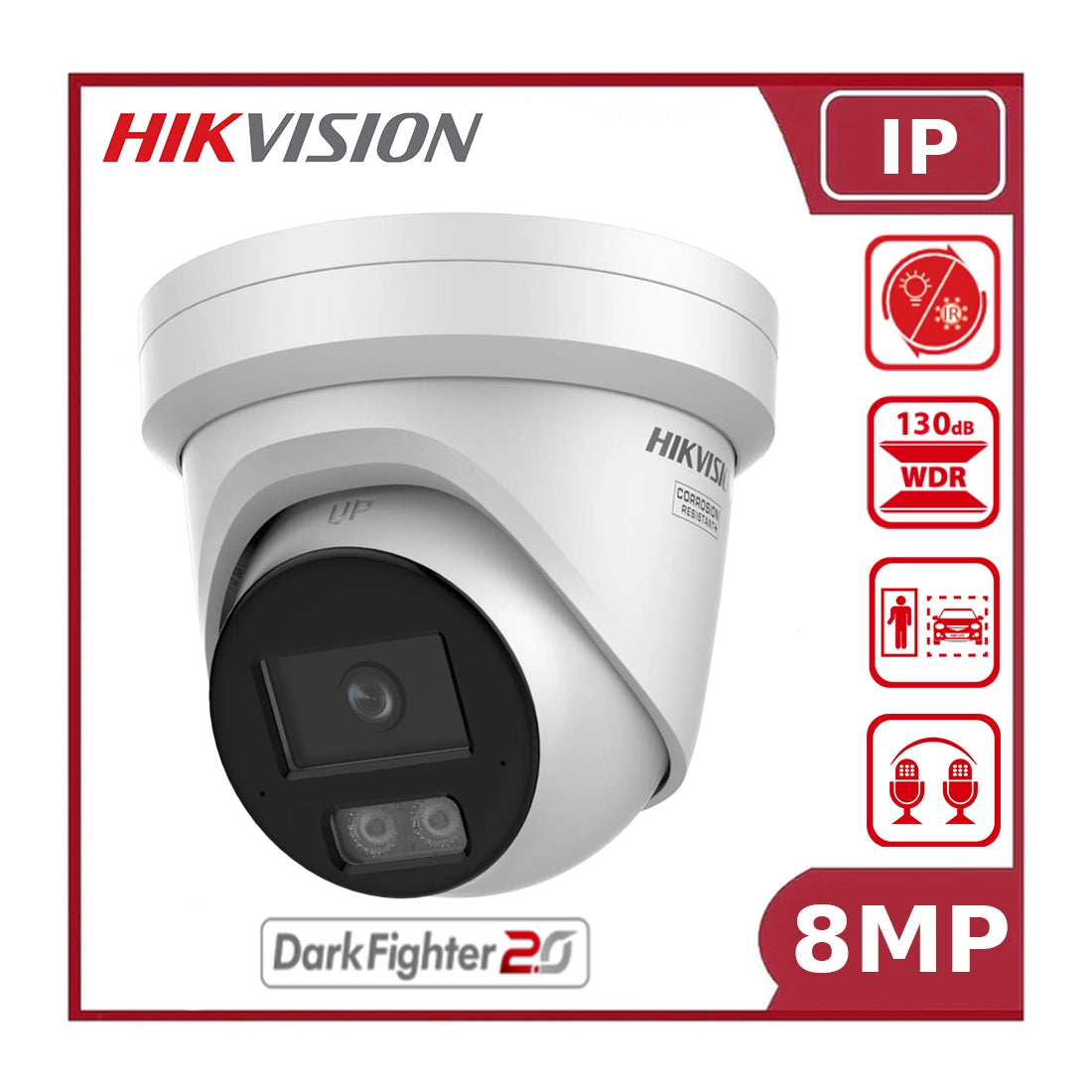 Hikvision DS-2CD3386G3-LISUY 8 MP Dual Illumination Fixed Turret Network Camera
