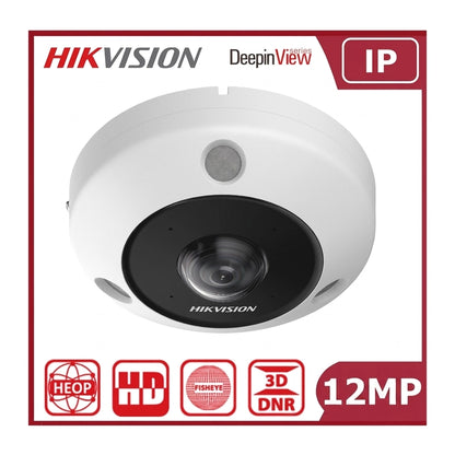 Hikvision DS-2CD63C5G1-IVS 12MP DeepinView IR Fisheye 360° Network Camera