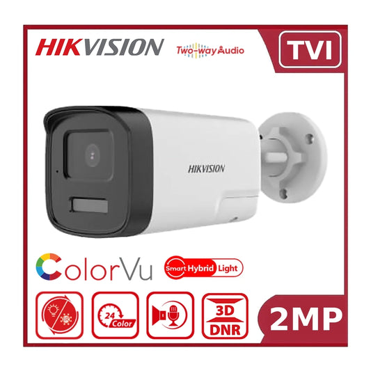 Hikvision DS-2CE12DF3T-LXTS 2 MP ColorVu Smart Hybrid Bullet Camera with Two-Way Audio
