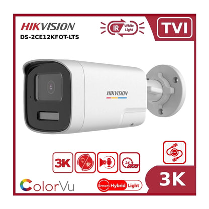 Hikvision DS-2CE12KF0T-LTS 3K ColorVu Smart Hybrid Light Bullet CCTV Camera with Two-Way Audio