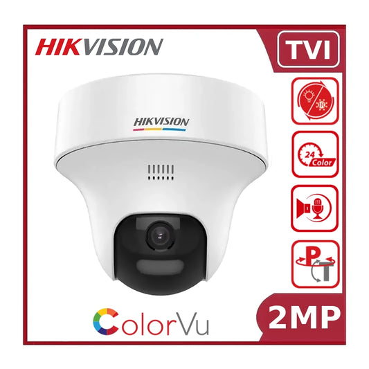 Hikvision DS-2CE70DF3T-PTLXTS 2MP ColorVu Hybrid Light Turret Camera with Built-in Mic & Speaker