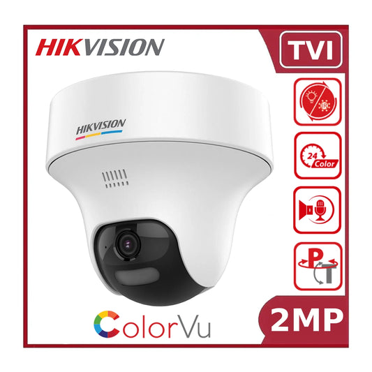 Hikvision DS-2CE70DF3T-PTLXTS 2MP ColorVu Hybrid Light Turret Camera with Built-in Mic & Speaker
