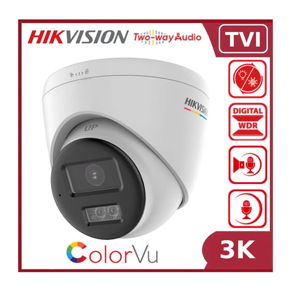Hikvision DS-2CE72KF0T-LTS 3K ColorVu Turbo HD CCTV Camera with Two-Way Audio & 40 m Night Vision