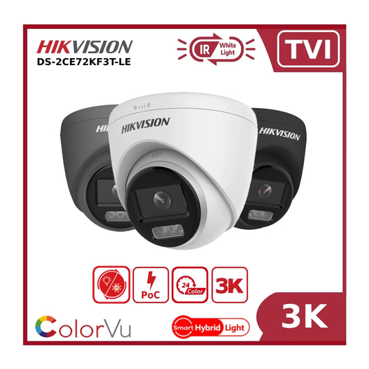 3K Hikvision TVI DS-2CE72KF3T-LE 3K PoC Turret Camera