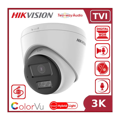 Hikvision DS-2CE78K0T-LTS – 3K Smart Hybrid Light Fixed Turret with Two-Way Audio