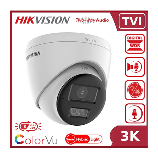 Hikvision DS-2CE78K0T-LTS – 3K Smart Hybrid Light Fixed Turret with Two-Way Audio