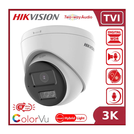 Hikvision DS-2CE78K0T-LTS – 3K Smart Hybrid Light Fixed Turret with Two-Way Audio