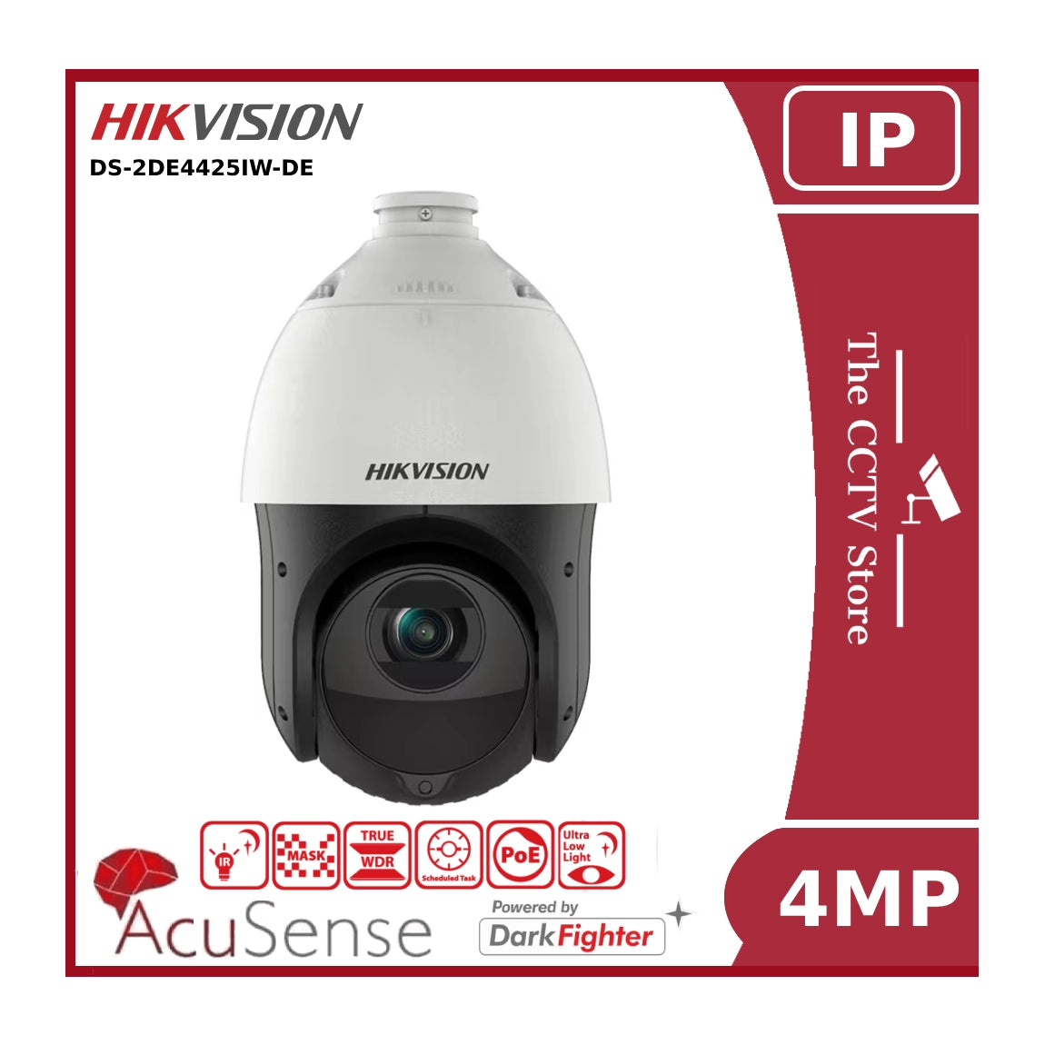 4MP Hikvision IP PTZ DS-2DE4425IW-DE 25x Zoom IP Network PTZ Camera, 100m Smart IR