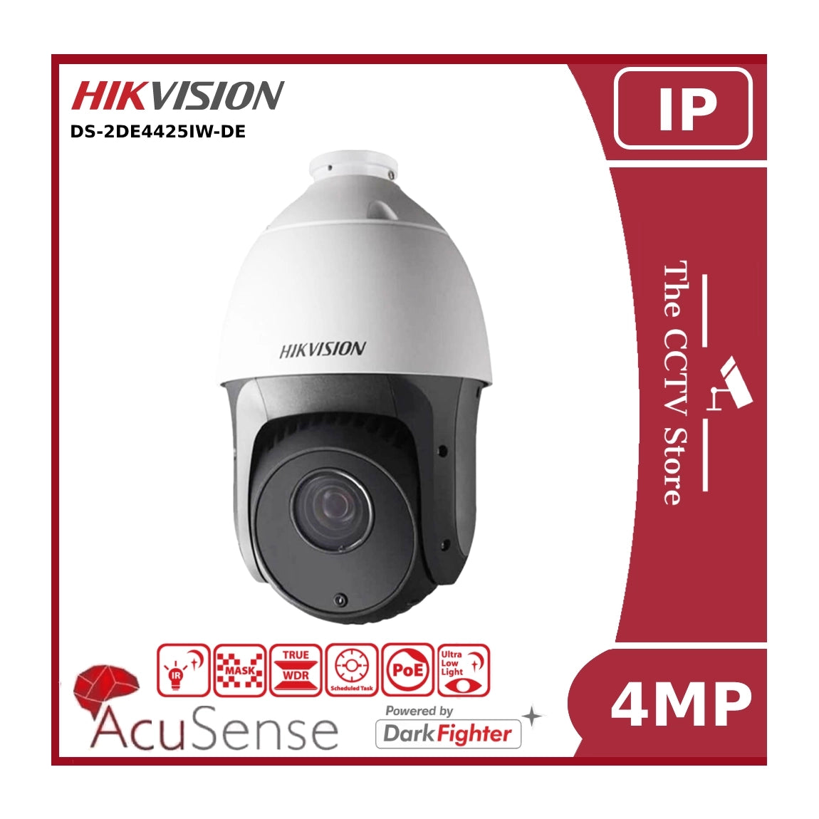Hikvision IP PTZ DS-2DE4425IW-DE 4MP 25x Zoom IP Network PTZ Camera, 100m Smart IR "NR"