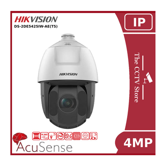 4MP Hikvision PTZ DS-2DE5425IW-AE (T5) 25x Zoom IP Network PTZ Camera, 150m Smart IR "NR"