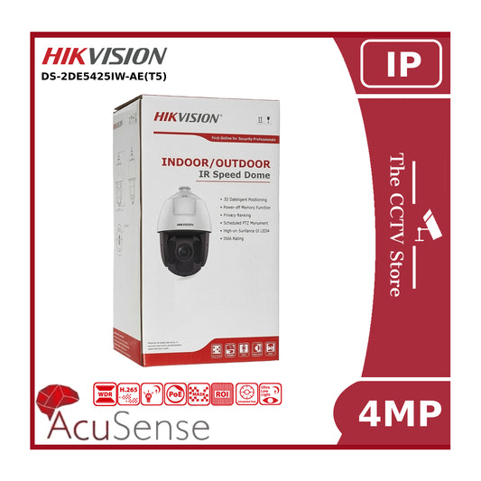 4MP Hikvision PTZ DS-2DE5425IW-AE (T5) 25x Zoom IP Network PTZ Camera, 150m Smart IR "NR"