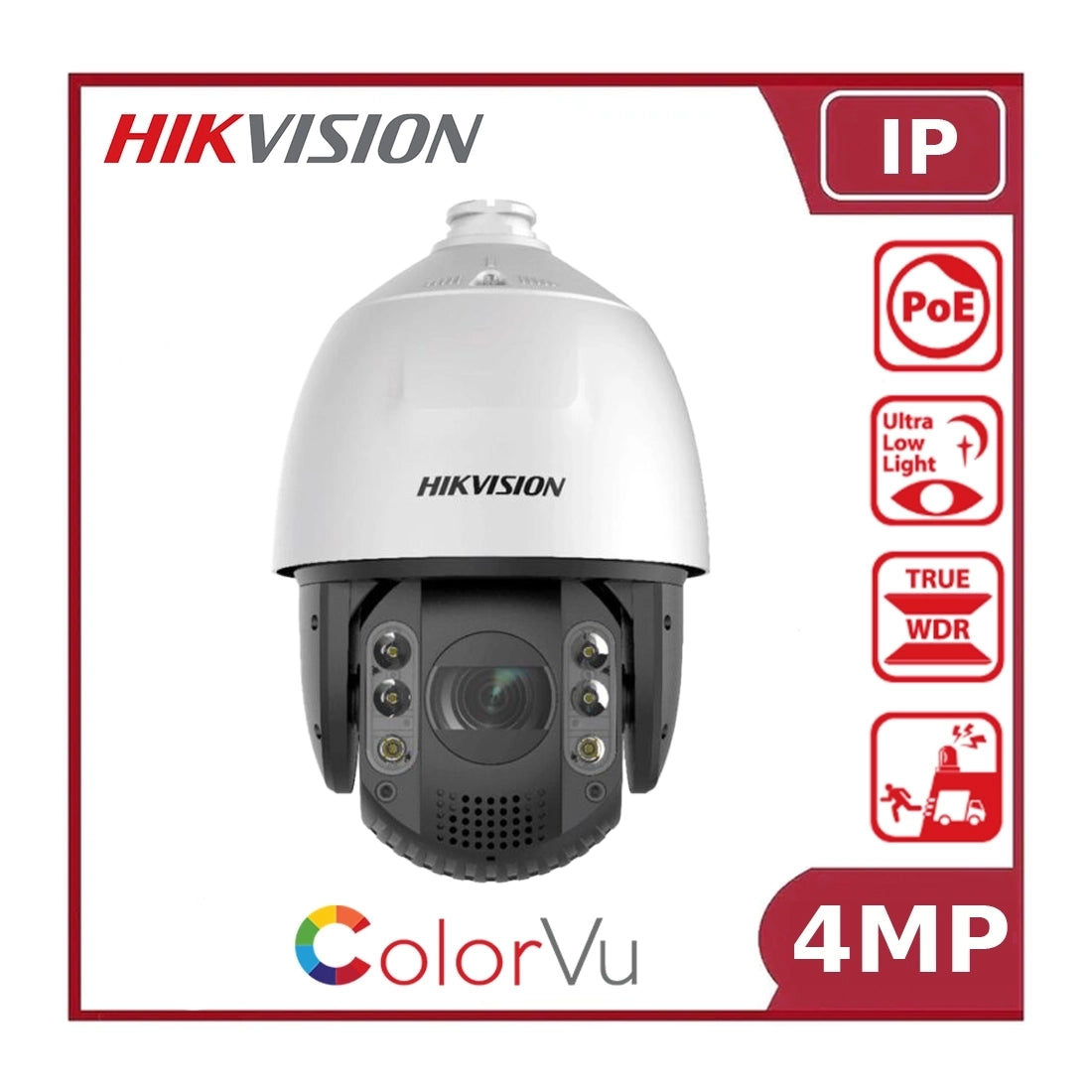Hikvision DS-2DE7A412MCG-EB 4MP Dual Lens TandemVu PTZ IP Camera with ColorVu, Detail Zoom - "NR"