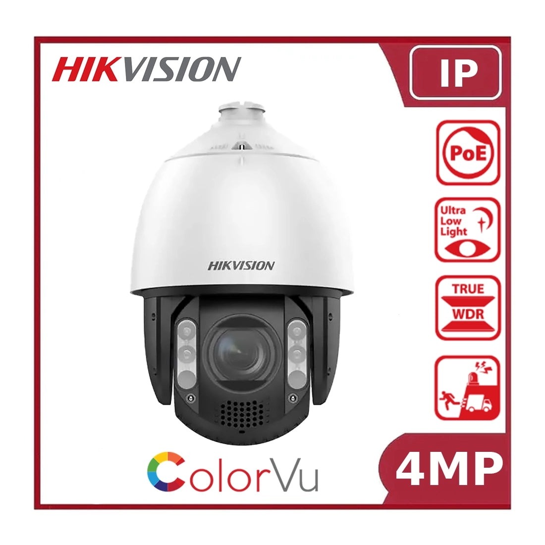Hikvision DS-2DE7A412MCG-EB 4MP Dual Lens TandemVu PTZ IP Camera with ColorVu, Detail Zoom - "NR"