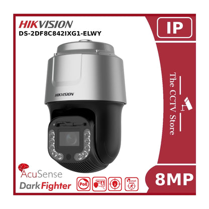 Hikvision DS-2DF8C842IXG1-ELWY 8-inch 4K 8MP 42X DarkFighter IR Network Speed Dome IP PTZ Camera