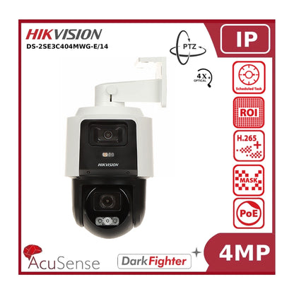 Hikvision DS-2SE3C404MWG-E/14 (2.8mm) TandemVu 4MP+4MP 4X Zoom POE Network IP PTZ Camera