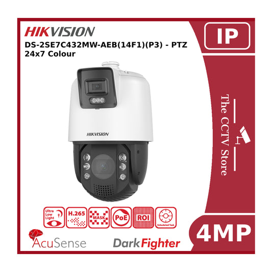 Hikvision IP PTZ DS-2SE7C432MW-AEB(14F1)(P3) TandemVu 7-inch 4 MP 32X Colorful & IR Network Speed Dome Camera"NR"