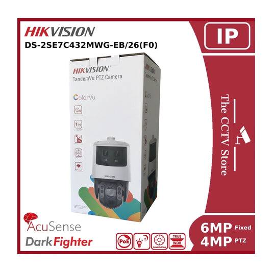Hikvision DS-2SE7C432MWG-EB/26(F0) 6MP Panoramic + 4MP TandemVu IP PTZ Camera Colorful & IR Network Speed Dome Camera "NR"