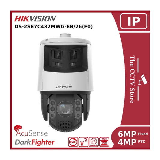 Hikvision DS-2SE7C432MWG-EB/26(F0) 6MP Panoramic + 4MP TandemVu IP PTZ Camera Colorful & IR Network Speed Dome Camera "NR"