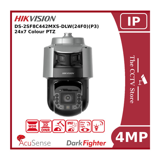Hikvision IP PTZ DS-2SF8C442MXS-DLW(24F0)(P3) TandemVu 8-inch Panoramic 4 MP 42X DarkFighter Network Speed Dome Camera "NR"