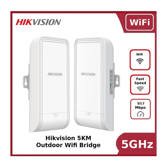 Hikvision DS-3WF02-5AC/D 5km Outdoor WiFi Bridge – Pack of 2